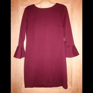 Burgundy shift dress